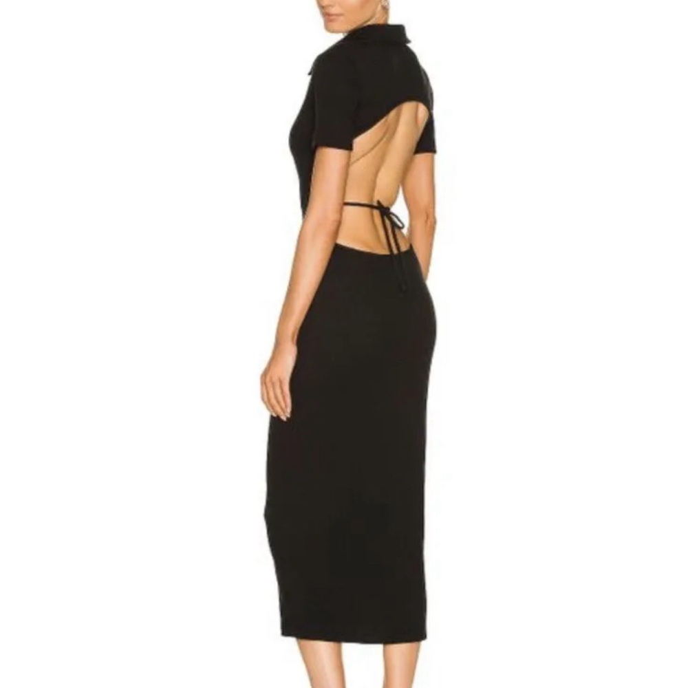 L’Academie Open Back Black Alessa Dress M Medium Made In USA Retail $228 NWT